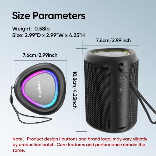 Portable Bluetooth Speaker Stocking Stuffers: Outdoor Essentials Waterproof | Powerful Sound,Dynamic Lights,15H Playtime,BT 5.3,TWS Pairing,IPX5 Beach|Pool|Camping|Travel Accessories,White Elephant Gifts - photo 9