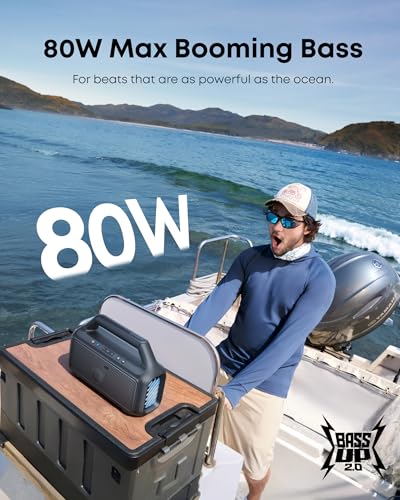 Soundcore Boom 2 by Anker, 80W Outdoor Bluetooth Speaker, 24H Playtime | IPX7 Waterproof, BassUp 2.0, Floatable, RGB lights, USB-C, Custom EQ via soundcore App, Portable for Camping and Beach - photo 2
