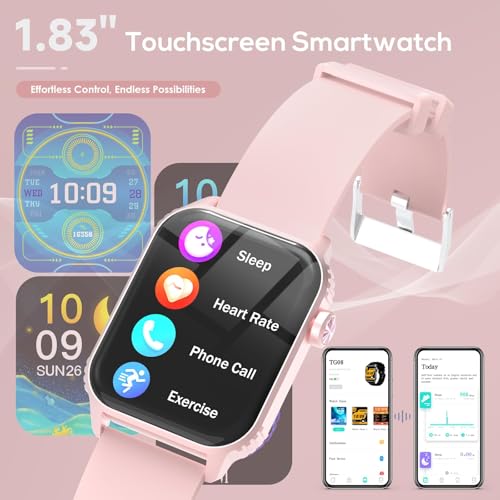 Smart Watch for Women, 120 Sports Modes Smartwatch with 1.83" HD, Alexa Built-in, Heart Rate/Sleep Monitor, IP67 Waterproof, Bluetooth Call & Music Control Fitness Watch for iPhone/Android (Pink) - photo 3