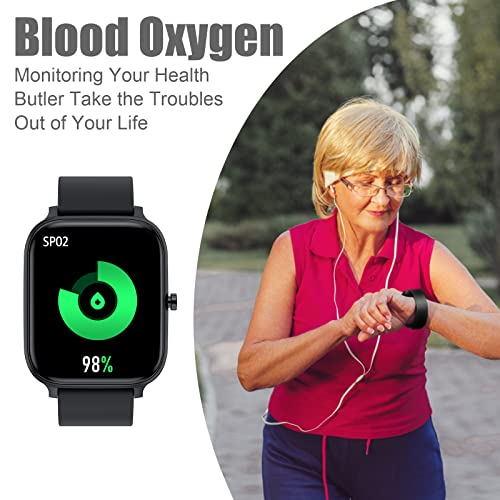 Smart Watch for Men Women Compatible with iPhone Samsung Android Phone 1.69 inch Full Touch Screen IP68 Waterproof Bluetooh Fitness Tracker Heart Rate/Sleep Monitor (Black) - photo 4