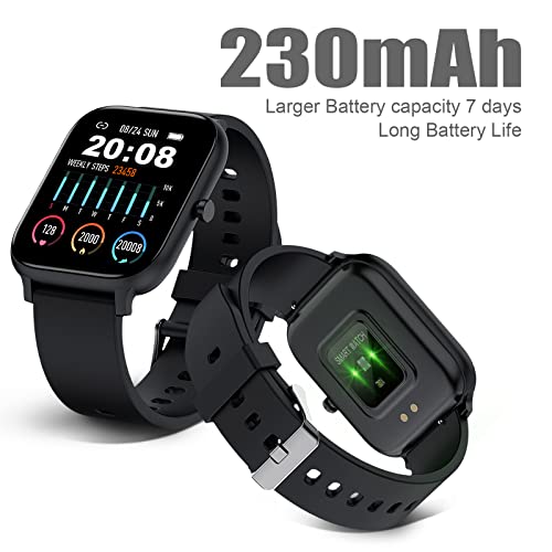 Smart Watch for Men Women Compatible with iPhone Samsung Android Phone 1.69 inch Full Touch Screen IP68 Waterproof Bluetooh Fitness Tracker Heart Rate/Sleep Monitor (Black) - photo 7