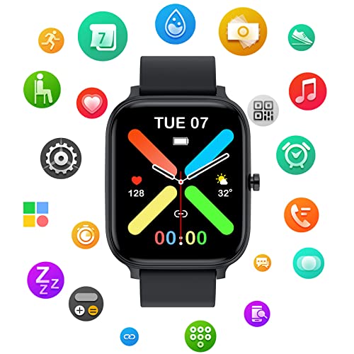 Smart Watch for Men Women Compatible with iPhone Samsung Android Phone 1.69 inch Full Touch Screen IP68 Waterproof Bluetooh Fitness Tracker Heart Rate/Sleep Monitor (Black) - photo 8