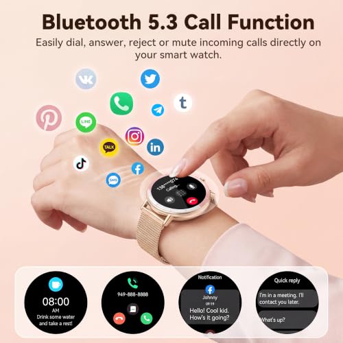 Smart Watches for Women Android/iPhone, Fitness Tracker with Calling&Answer | 100+ Sport Modes, IP68 Waterproof, AI Voice, Heart Rate & SpO2 Monitor, Step Counter, Sleep Tracker, Two Changeable Bands - photo 2