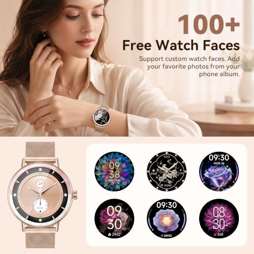 Smart Watches for Women Android/iPhone, Fitness Tracker with Calling&Answer | 100+ Sport Modes, IP68 Waterproof, AI Voice, Heart Rate & SpO2 Monitor, Step Counter, Sleep Tracker, Two Changeable Bands - photo 7