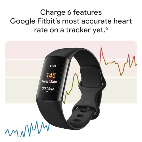 Google Fitbit Charge 6 - Fitness Tracker - Obsidian/Black | Google apps, heart rate on exercise equipment, 3-month Google Health Premium membership included, small and large bands - photo 5