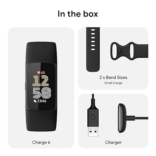 Google Fitbit Charge 6 - Fitness Tracker - Obsidian/Black | Google apps, heart rate on exercise equipment, 3-month Google Health Premium membership included, small and large bands - photo 7