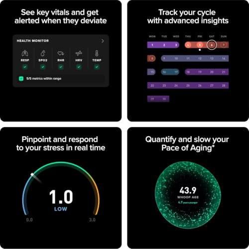 WHOOP 5.0/MG Screenless Fitness, Health, Sleep Wearable-12 Month Membership | Fitness Tracker, Sleep Tracker, Activity Tracker, Heart Rate, Women’s Health, AI Coach, 14+ Day Battery, IP68 Water-Resistant - photo 2
