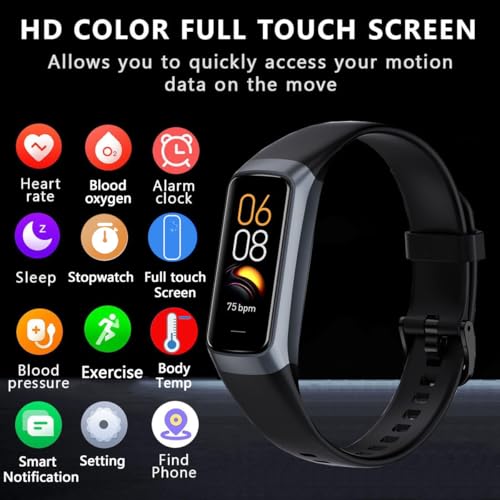 Fininv Fitness Tracker with 24/7 Heart Rate Blood Oxygen Sleep Monitor,Activity Tracker with 1.1" AMOLED Touch Color Screen, Multiple Sport Modes Step Counter,IP68 Waterproof for Women Men (Black) - photo 2