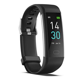 Fitness Tracker with Step/Distance/Calories Counter for Women Men | Heart Rate Monitor, Slim Style Watch, IP68 Waterproof, Sleep Monitor, Pedometer Watch, Black Band