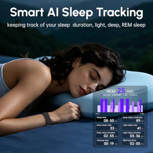 Domhong Screenless Fitness Tracker Smart Band, Sleep, HRV, Heart Rate, SpO2 | 30-Day Battery, 170+ Sports, Free QwatchPro App, No Subscription, 25g, IP68, Connected GPS, Daily Energy & Women's Health - photo 3