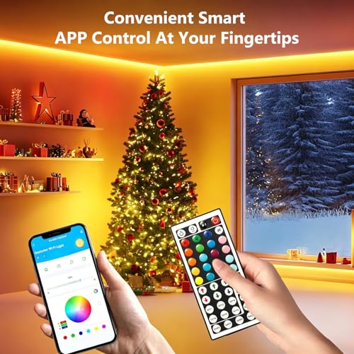 DAYBETTER LED Strip Lights 110ft RGB Music Sync Smart App Control 1 Roll | Bluetooth Color Changing, 44-key Remoter Timer Memory Cuttable Strong Adhesive for Bedroom Kitchen Party Wall Decor - photo 3