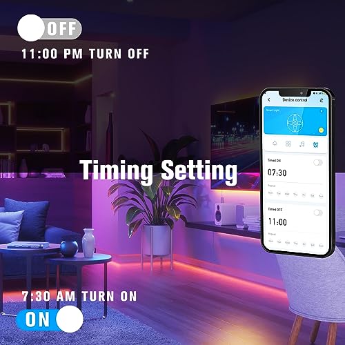 DAYBETTER LED Strip Lights 130ft Lights Strip for Bedroom, Desk, Indoor Room Bedroom Birthday Gifts RGB Decor with Remote and 24V Power Supply - photo 4