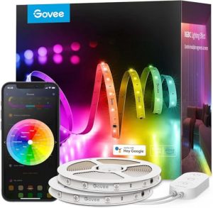 Govee 100ft RGBIC LED Strip Lights, Work with Alexa and Google Assistant | LED Lights for Bedroom, WiFi App Control Segmented DIY Multiple Colors, Color Changing Light for Home Decor