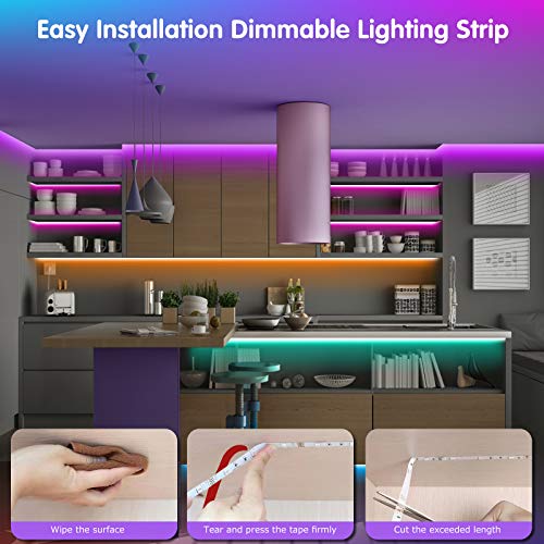 Tenmiro Led Lights for Bedroom 100ft (2 Rolls of 50ft) Music Sync Color Changing Strip Lights with Remote and App Control RGB Strip, for Room Home Party Decoration - photo 7