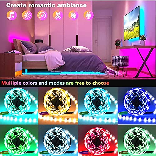 Tenmiro Led Lights for Bedroom 100ft (2 Rolls of 50ft) Music Sync Color Changing Strip Lights with Remote and App Control RGB Strip, for Room Home Party Decoration - photo 5