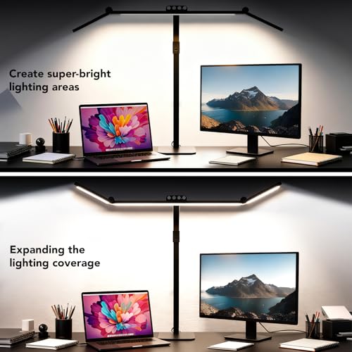 Galnolt LED Desk Lamp for Home Office with Base, 28.2" Adjustable Gooseneck Swing Arm Ultra Bright Desk Light, Dimmable Architect Table lamp for Desktop Computer Light, Reading, Study, Workbench - photo 2