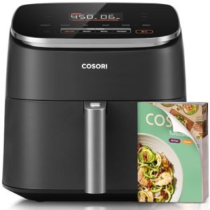 Cosori TurboBlaze Air Fryer, 9-in-1, 6 Qt, PFAS-Free Ceramic Coating | 90°-450°F, 5 Fan Speeds, Air Fry, Roast, Broil, Frozen, Bake, Dry, Proof, 95% Less Oil, Safety Lock, Dishwasher-Safe, 1725W