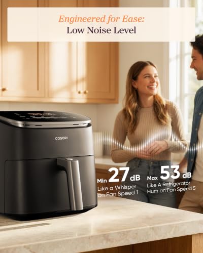Cosori TurboBlaze Air Fryer, 9-in-1, 6 Qt, PFAS-Free Ceramic Coating | 90°-450°F, 5 Fan Speeds, Air Fry, Roast, Broil, Frozen, Bake, Dry, Proof, 95% Less Oil, Safety Lock, Dishwasher-Safe, 1725W - photo 9