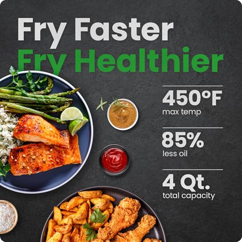Chefman Air Fryer – 4 QT Compact Airfryer for Quick & Easy Meals in Minutes, Features Hi-Fry Technology for Extra Crisp, Touchscreen Controls with 4 Presets, Nonstick & Dishwasher Safe Basket - Black - photo 2