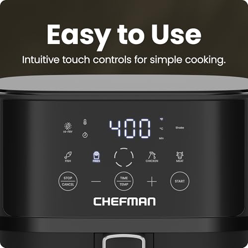 Chefman Air Fryer – 6 QT Compact Airfryer for Quick & Easy Meals in Minutes, Features Hi-Fry Technology for Extra Crisp, Touchscreen Controls with 4 Presets, Nonstick & Dishwasher Safe Basket - Black - photo 4