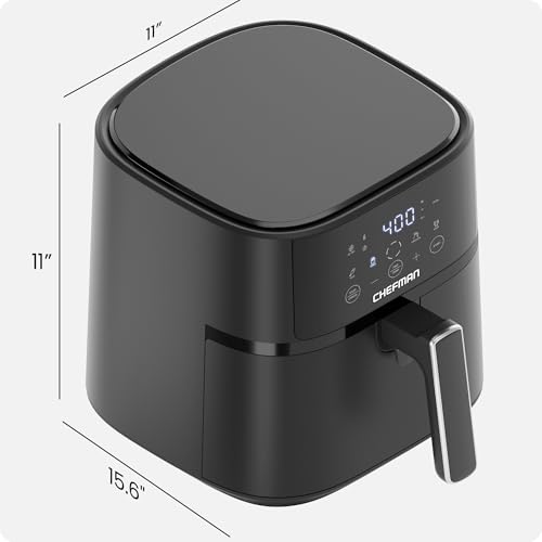 Chefman Air Fryer – 6 QT Compact Airfryer for Quick & Easy Meals in Minutes, Features Hi-Fry Technology for Extra Crisp, Touchscreen Controls with 4 Presets, Nonstick & Dishwasher Safe Basket - Black - photo 7