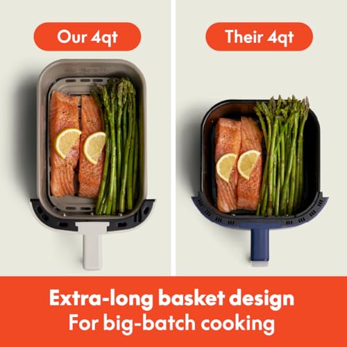 bella Fits-anywhere™ Slim 4qt Air Fryer, Non-Toxic Ceramic Coating, Oatmilk - photo 3