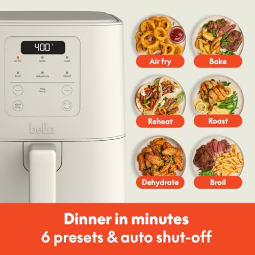 bella Fits-anywhere™ Slim 4qt Air Fryer, Non-Toxic Ceramic Coating, Oatmilk - photo 5