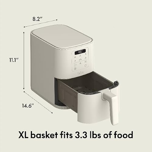 bella Fits-anywhere™ Slim 4qt Air Fryer, Non-Toxic Ceramic Coating, Oatmilk - photo 7