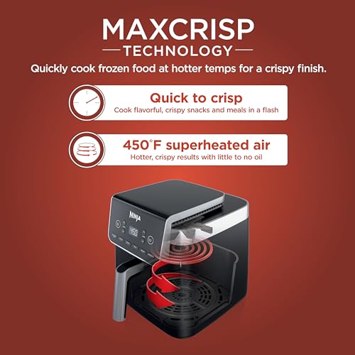 Ninja Air Fryer XL with MaxCrisp, 6.5 Qt, 6-in-1, Grey, AF181 | Max crisp, air fry, roast, bake, reheat, dehydrate, 1750W, 450F max, Fits 9 lbs wings - photo 2