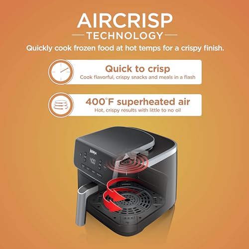 Ninja Air Fryer Pro, 5 Qt, 4-in-1, Grey, AF141 | Air fry, roast, reheat, dehydrate, 1750W, 400F max, Fits 4 lbs fries, Nonstick basket, Dishwasher-safe - photo 2