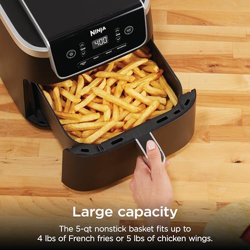 Ninja Air Fryer Pro, 5 Qt, 4-in-1, Grey, AF141 | Air fry, roast, reheat, dehydrate, 1750W, 400F max, Fits 4 lbs fries, Nonstick basket, Dishwasher-safe - photo 3