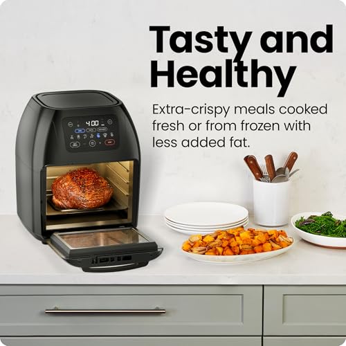CHEFMAN Multifunctional Digital Air Fryer+ Rotisserie, Dehydrator, Convection Oven, 17 Touch Screen Presets Fry, Roast, Dehydrate, Bake, XL 10L Family Size, Auto Shutoff, Large Easy-View Window, Black - photo 3