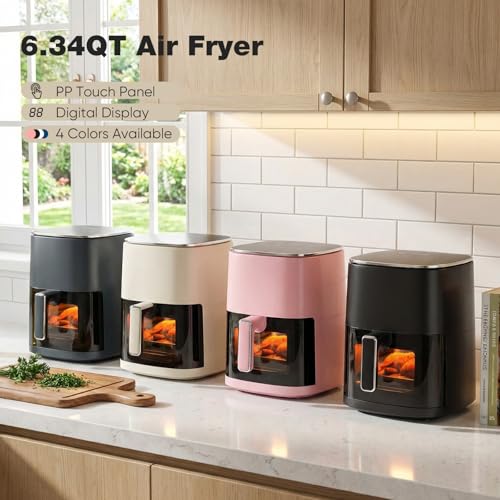 OLIXIS 12-in-1 Air Fryer 6.34 Quarts, Visable Airfryer with Window, 400°F, Roast, Reheat, Dehydrate, Bake, Steam, Fries, Custard, Chicken, Wings, Sea Food, Vegetabels, Grey - photo 6