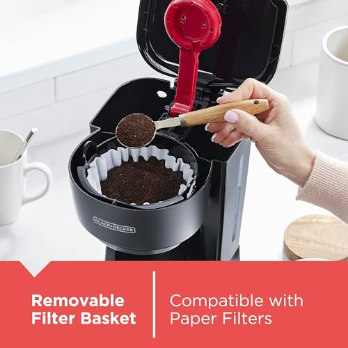 BLACK+DECKER 12-Cup Coffee Maker with Easy On/Off Switch, Easy Pour, Non-Drip Carafe with Removable Filter Basket, Vortex Technology, Black - photo 8