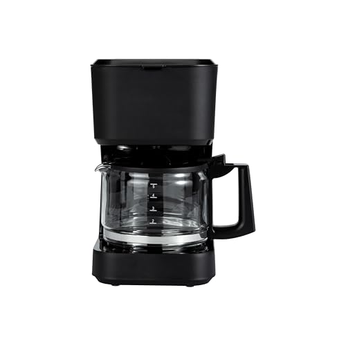 Amazon Basics 5 Cup Drip Coffee Maker with Glass Coffee Pot (0.8 Qt), Auto Shut-off, Auto Pause, Removable Filter Basket, Matte Black - photo 4