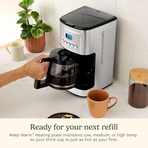 Cuisinart PerfecTemp 14-Cup Programmable Drip Coffee Maker, DCC-3200NAS | PerfecTemp hotter brewing with adjustable warming plate, 14-cup glass carafe, stainless steel - photo 6