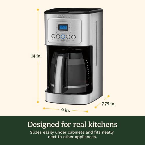 Cuisinart PerfecTemp 14-Cup Programmable Drip Coffee Maker, DCC-3200NAS | PerfecTemp hotter brewing with adjustable warming plate, 14-cup glass carafe, stainless steel - photo 7