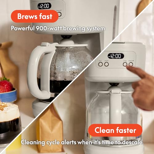 BELLA 12-Cup Programmable Coffee Maker with No-Drip Glass Carafe, Oatmilk - photo 4