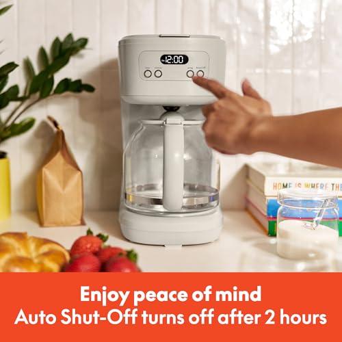 BELLA 12-Cup Programmable Coffee Maker with No-Drip Glass Carafe, Oatmilk - photo 6