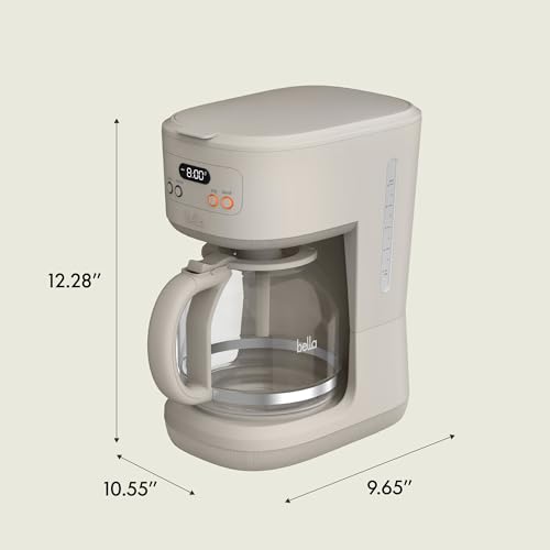 BELLA 12-Cup Programmable Coffee Maker with No-Drip Glass Carafe, Oatmilk - photo 8