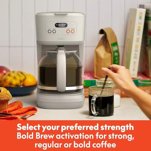 BELLA 12-Cup Programmable Coffee Maker with No-Drip Glass Carafe, Oatmilk - photo 5