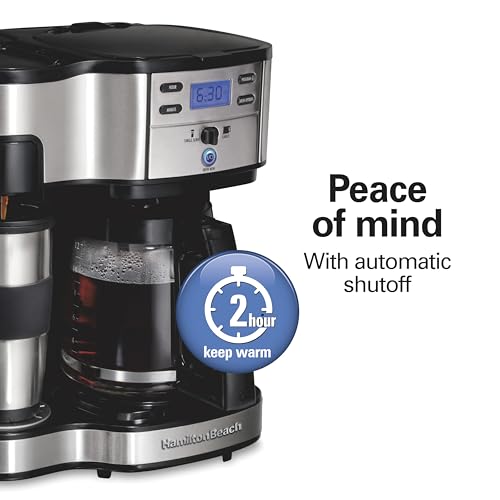 Hamilton Beach 2-Way Programmable Coffee Maker & Single Serve Coffee Maker | 12 Cup Glass Carafe | Black with Stainless Steel Accents | 49980RG - photo 5