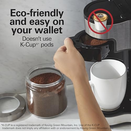 Hamilton Beach 2-Way Programmable Coffee Maker & Single Serve Coffee Maker | 12 Cup Glass Carafe | Black with Stainless Steel Accents | 49980RG - photo 4