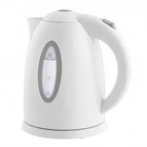 OVENTE 1.7L Electric Tea Kettle, Fast Boiling Water Heater, White KP72W | BPA-Free, Auto Shut-Off, Boil-Dry Protection, 360° Swivel Base, Cordless Serving, Clear-View Window, Removable Filter, 1100W