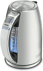 Cuisinart 1.7 L. Programmable Electric Kettle, Tea Kettle, CPK-17P1 | 6 temperature presets for hot water, 30-minute Keep Warm, 2-minute memory, stainless steel