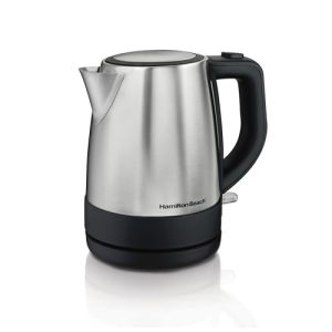 Hamilton Beach 1 Liter Electric Tea Kettle, Water Boiler & Heater | Fast Boiling 1500 Watts | BPA Free | Cordless Serving | Auto-Shutoff & Boil-Dry Protection | Mesh Filter | Stainless Steel