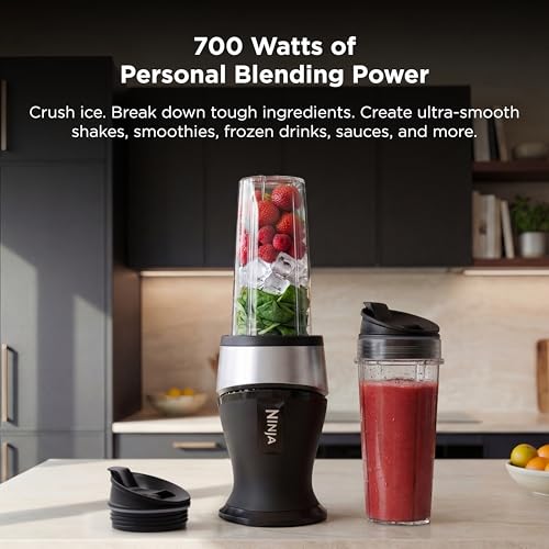 Ninja Fit Compact Personal Blender, 700W, (2) 16oz Cups, QB3001SS | 700-watt base blends smoothies, shakes & frozen drinks. (2) 16-oz to-go cups w/spout lids. Dishwasher safe. - photo 2