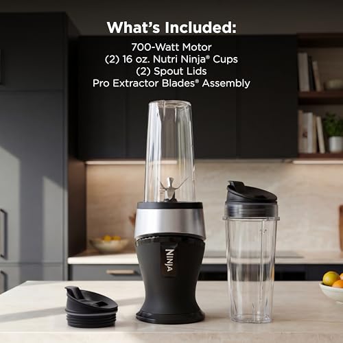 Ninja Fit Compact Personal Blender, 700W, (2) 16oz Cups, QB3001SS | 700-watt base blends smoothies, shakes & frozen drinks. (2) 16-oz to-go cups w/spout lids. Dishwasher safe. - photo 6