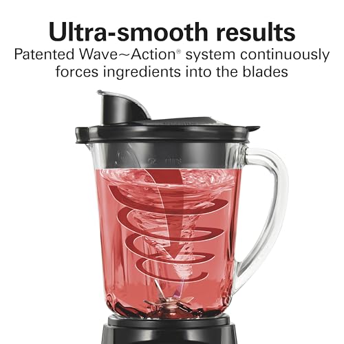 Hamilton Beach Power Elite Blender For Smoothies With Wave Action System | 40 oz. Glass Jar | 12 Functions Including Puree, Crush Ice | 700 Watts | Black | 58148AG - photo 3