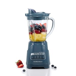 Hamilton Beach Power Elite Blender For Smoothies With Wave Action System | 40 oz. Glass Jar | 12 Functions Including Puree, Crush Ice | 700 Watts | Kitchen Makeover Blue | 58155